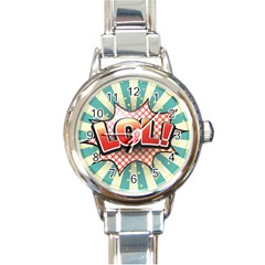 Lol Comic Speech Bubble  Vector Illustration Round Italian Charm Watch by Sapixe