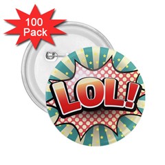 Lol Comic Speech Bubble  Vector Illustration 2 25  Buttons (100 Pack)  by Sapixe