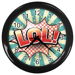 Lol Comic Speech Bubble  Vector Illustration Wall Clocks (black) by Sapixe