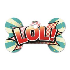 Lol Comic Speech Bubble  Vector Illustration Dog Tag Bone (two Sides) by Sapixe