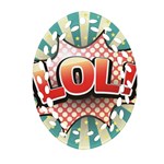 Lol Comic Speech Bubble  Vector Illustration Oval Filigree Ornament (Two Sides) Front