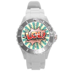 Lol Comic Speech Bubble  Vector Illustration Round Plastic Sport Watch (l) by Sapixe