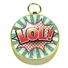 Lol Comic Speech Bubble  Vector Illustration Gold Compasses