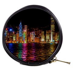 Light Water Cityscapes Night Multicolor Hong Kong Nightlights Mini Makeup Bags by Sapixe