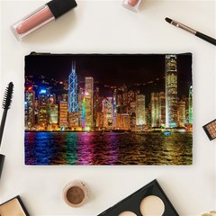 Light Water Cityscapes Night Multicolor Hong Kong Nightlights Cosmetic Bag (large)  by Sapixe