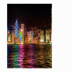 Light Water Cityscapes Night Multicolor Hong Kong Nightlights Small Garden Flag (two Sides) by Sapixe