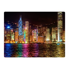 Light Water Cityscapes Night Multicolor Hong Kong Nightlights Double Sided Flano Blanket (mini)  by Sapixe