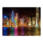 Light Water Cityscapes Night Multicolor Hong Kong Nightlights Double Sided Flano Blanket (Mini)  35 x27  Blanket Front