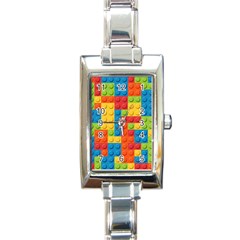 Lego Bricks Pattern Rectangle Italian Charm Watch by Sapixe