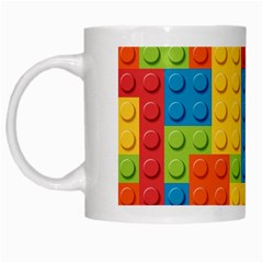 Lego Bricks Pattern White Mugs