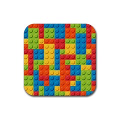 Lego Bricks Pattern Rubber Coaster (square)  by Sapixe