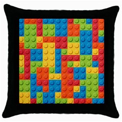 Lego Bricks Pattern Throw Pillow Case (black) by Sapixe