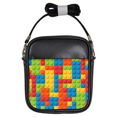 Lego Bricks Pattern Girls Sling Bags by Sapixe