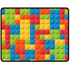 Lego Bricks Pattern Double Sided Fleece Blanket (medium)  by Sapixe