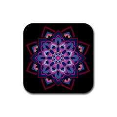 Mandala Circular Pattern Rubber Coaster (square)  by Sapixe