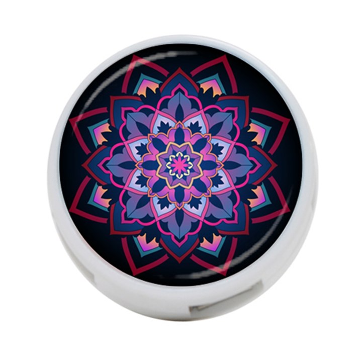 Mandala Circular Pattern 4-Port USB Hub (Two Sides) 