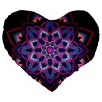 Mandala Circular Pattern Large 19  Premium Heart Shape Cushions Front