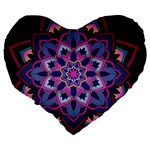 Mandala Circular Pattern Large 19  Premium Heart Shape Cushions Back