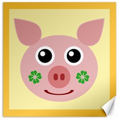 Luck Lucky Pig Pig Lucky Charm Canvas 16  X 16   by Sapixe