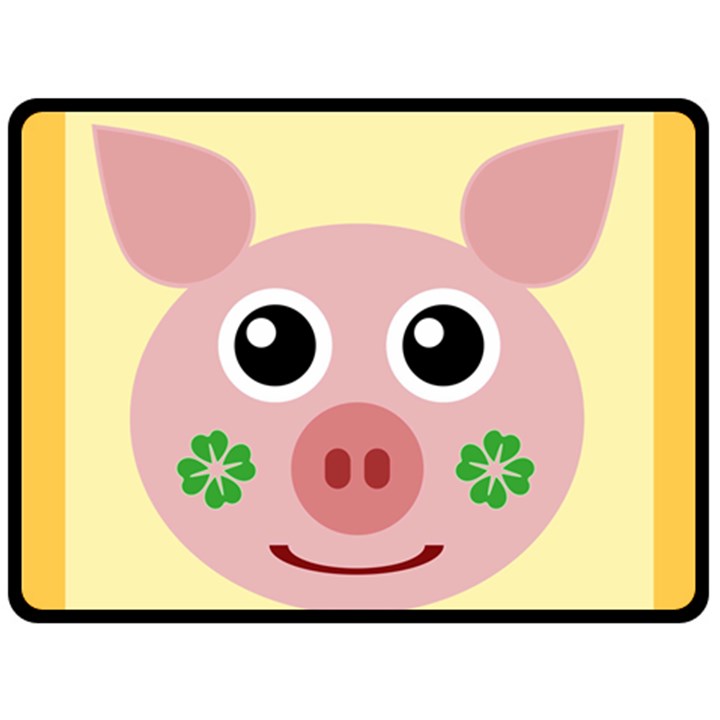 Luck Lucky Pig Pig Lucky Charm Double Sided Fleece Blanket (Large) 