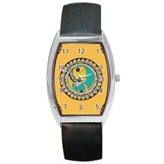 Madhubani Fish Indian Ethnic Pattern Barrel Style Metal Watch by Sapixe