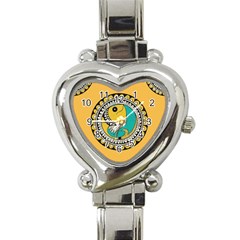 Madhubani Fish Indian Ethnic Pattern Heart Italian Charm Watch by Sapixe