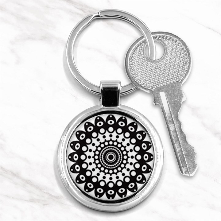 Mandala Geometric Symbol Pattern Key Chains (Round) 