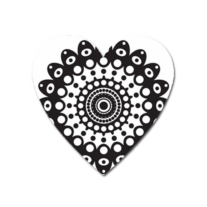 Mandala Geometric Symbol Pattern Heart Magnet