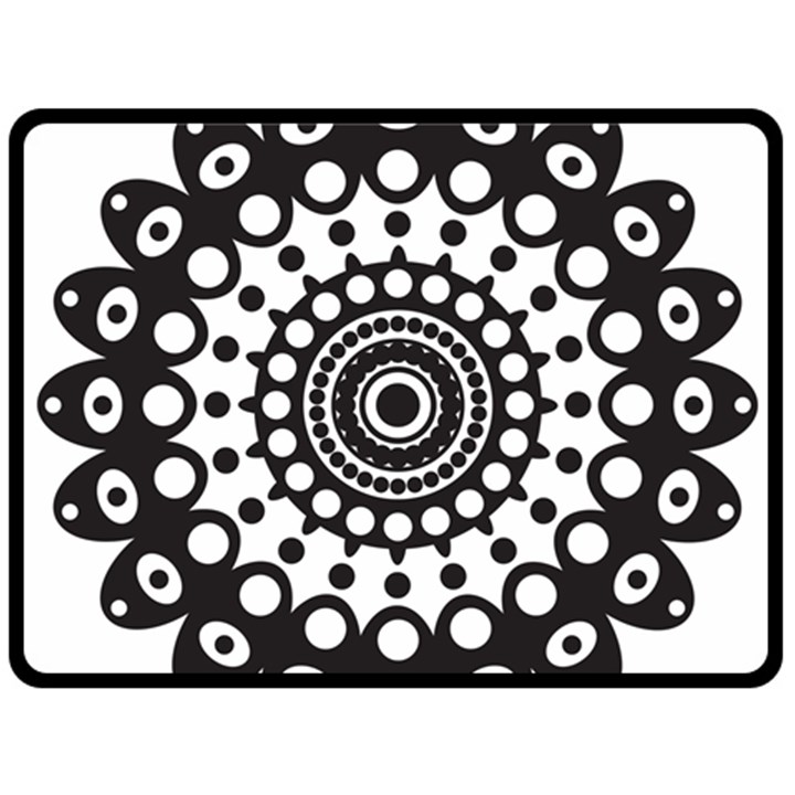 Mandala Geometric Symbol Pattern Double Sided Fleece Blanket (Large) 