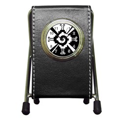 Maya Calendar Native American Religion Pen Holder Desk Clocks by Sapixe