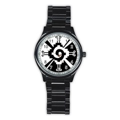 Maya Calendar Native American Religion Stainless Steel Round Watch by Sapixe