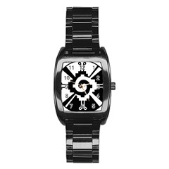 Maya Calendar Native American Religion Stainless Steel Barrel Watch by Sapixe