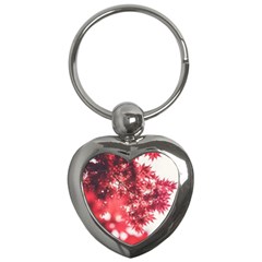 Maple Leaves Red Autumn Fall Key Chains (heart)  by Sapixe