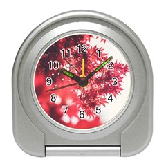 Maple Leaves Red Autumn Fall Travel Alarm Clocks by Sapixe