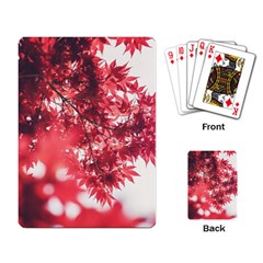 Maple Leaves Red Autumn Fall Playing Card by Sapixe