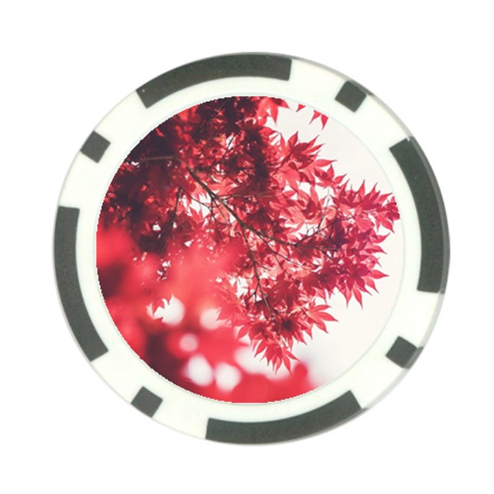 Maple Leaves Red Autumn Fall Poker Chip Card Guard (10 pack)