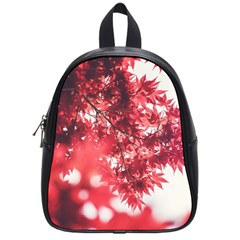 Maple Leaves Red Autumn Fall School Bag (small) by Sapixe