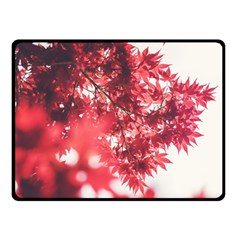 Maple Leaves Red Autumn Fall Fleece Blanket (small) by Sapixe