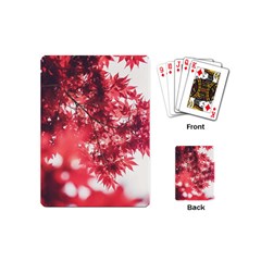 Maple Leaves Red Autumn Fall Playing Cards (mini)  by Sapixe