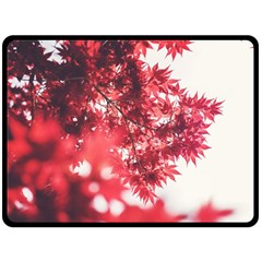 Maple Leaves Red Autumn Fall Double Sided Fleece Blanket (large)  by Sapixe