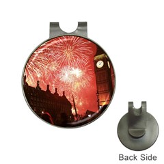 London Celebration New Years Eve Big Ben Clock Fireworks Hat Clips With Golf Markers by Sapixe