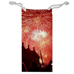 London Celebration New Years Eve Big Ben Clock Fireworks Jewelry Bag by Sapixe