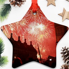 London Celebration New Years Eve Big Ben Clock Fireworks Star Ornament (two Sides) by Sapixe