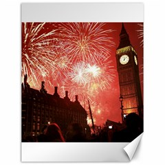 London Celebration New Years Eve Big Ben Clock Fireworks Canvas 12  X 16   by Sapixe