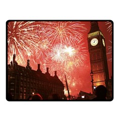 London Celebration New Years Eve Big Ben Clock Fireworks Fleece Blanket (small) by Sapixe