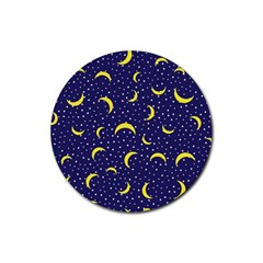 Moon Pattern Rubber Round Coaster (4 Pack)  by Sapixe