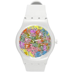 Mad Magazine Sadic Comics Humor Funny Comics Poster Round Plastic Sport Watch (m) by Sapixe