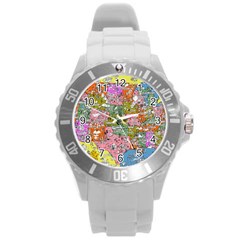 Mad Magazine Sadic Comics Humor Funny Comics Poster Round Plastic Sport Watch (l) by Sapixe