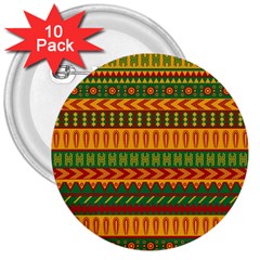 Mexican Pattern 3  Buttons (10 Pack)  by Sapixe