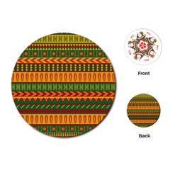 Mexican Pattern Playing Cards (round) 